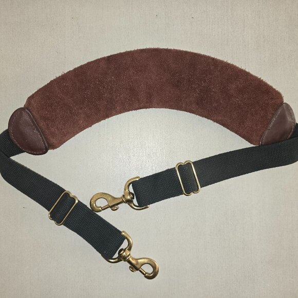 Orvis Replacement Strap Green And Brown Leather With Large Padded Shoulder Pad - Picture 2 of 3